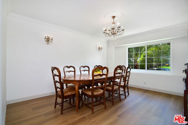Chandelier, Dining room, Interior, Wood Texture Flooring