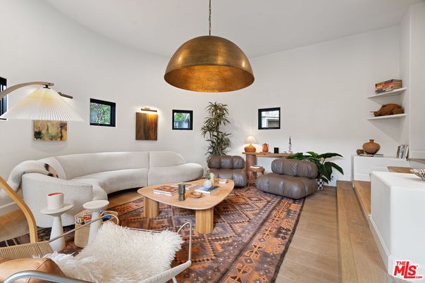 Interior, Living room, Pendant Lights, Wood Texture Flooring