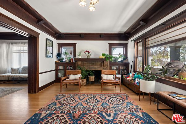 Fireplace, Interior, Wood Texture Flooring