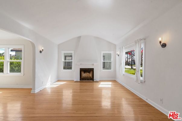 Empty room, Fireplace, Interior, Wood Texture Flooring