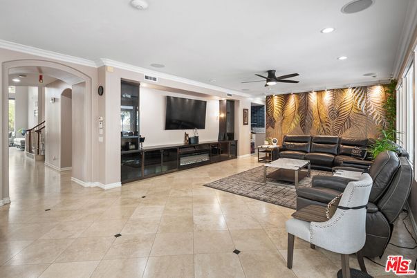 Interior, Living room, Recessed Lighting