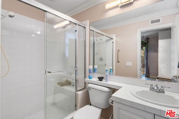 Bathroom, Glass Shower, Interior, Tile Countertops