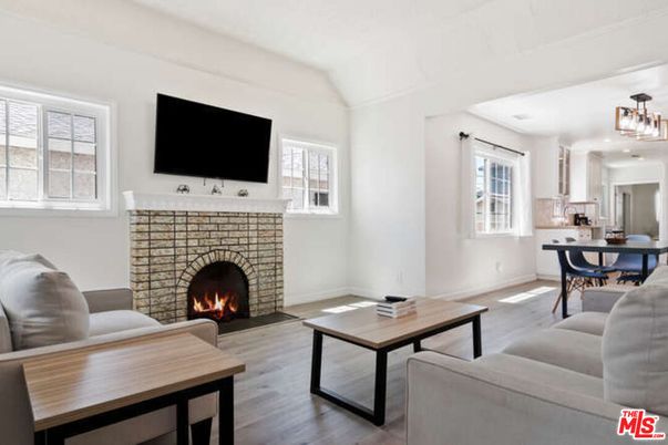 Chandelier, Dining room, Fireplace, Interior, Living room, Wood Texture Flooring