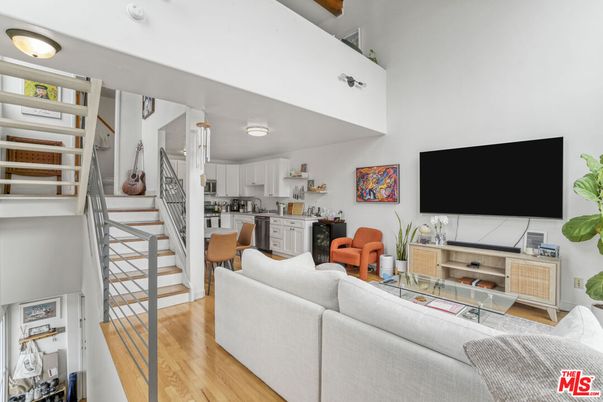 Interior, Kitchen, Living room, Stainless Steel Appliances, Wood Texture Flooring