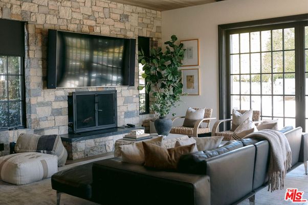 Fireplace, Interior, Living room, Stone Walls