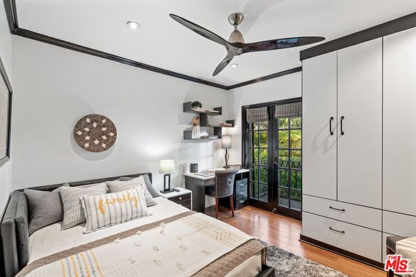 Bedroom, Home Office, Interior, Recessed Lighting, Wood Texture Flooring