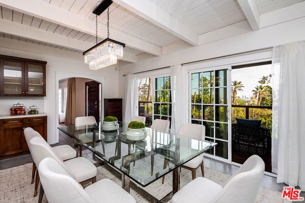 Chandelier, Dining room, Interior, Wood Texture Flooring