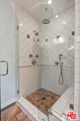Bathroom, Glass Shower, Interior, Recessed Lighting, Tile Countertops