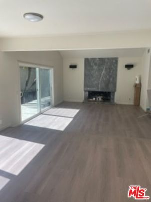 Empty room, Fireplace, Interior, Recessed Lighting, Wood Texture Flooring
