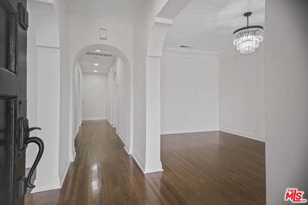 Chandelier, Interior, Recessed Lighting, Wood Texture Flooring