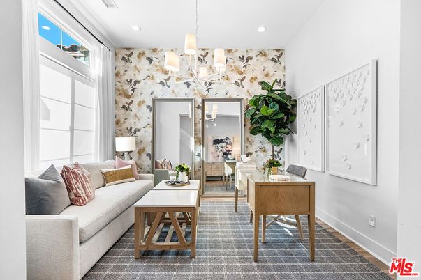 Chandelier, Home Office, Interior, Recessed Lighting