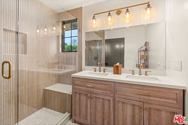 Bathroom, Dual Sink Vanities, Glass Shower, Interior