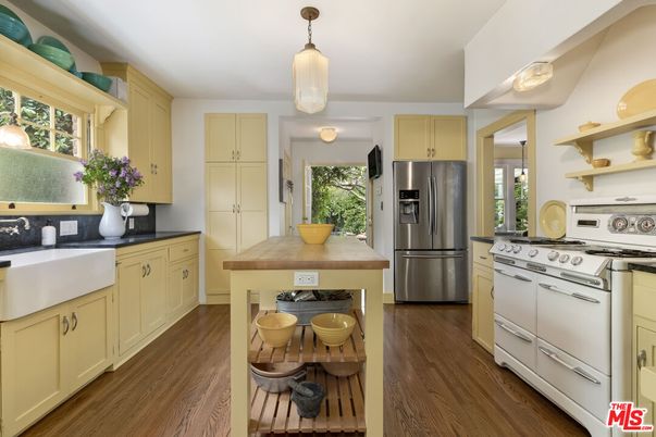 Interior, Kitchen, Stainless Steel Appliances, Wood Texture Flooring
