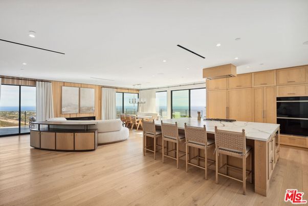 Dining room, Interior, Kitchen, Recessed Lighting, Water, Wood Texture Flooring