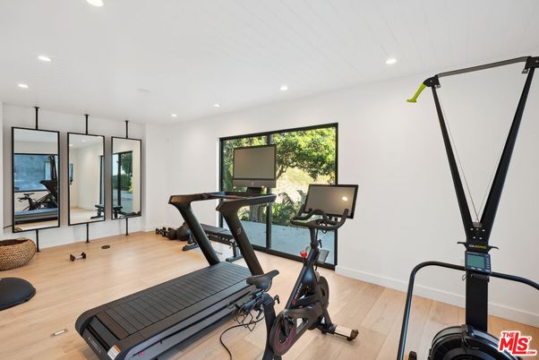 Fitness Equipment, Interior, Recessed Lighting, Wood Texture Flooring