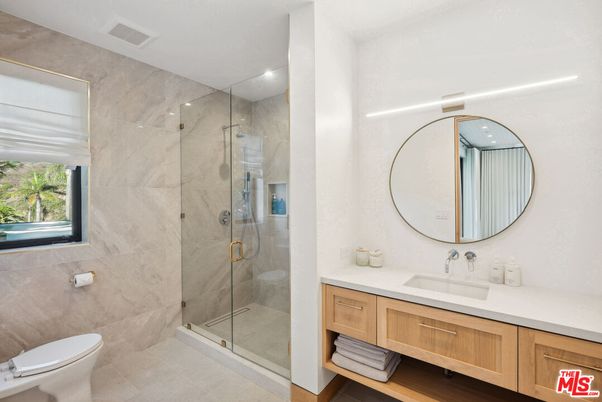 Bathroom, Glass Shower, Interior, Marble Walls, Recessed Lighting