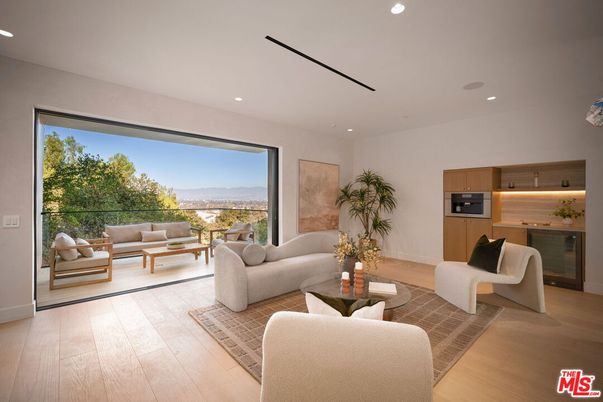 Interior, Kitchen, Living room, Recessed Lighting, Stainless Steel Appliances, Wood Texture Flooring