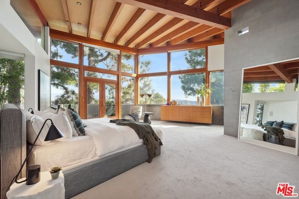 Bedroom, Interior, Recessed Lighting, Wooden Beams