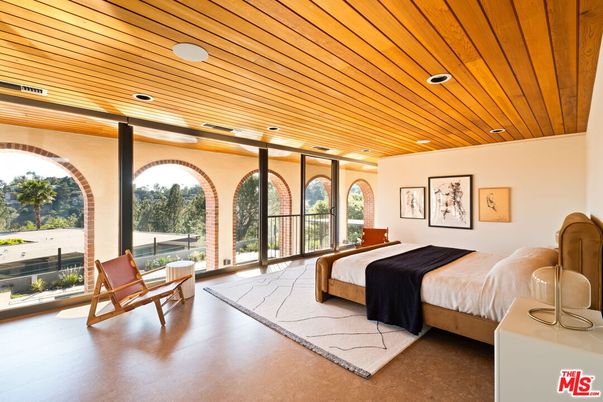 Bedroom, Interior, Recessed Lighting, Wooden Ceilings, Wood Texture Flooring