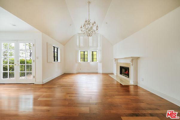 Chandelier, Empty room, Fireplace, Interior, Wood Texture Flooring