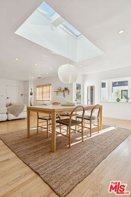 Dining room, Interior, Pendant Lights, Recessed Lighting, Wood Texture Flooring