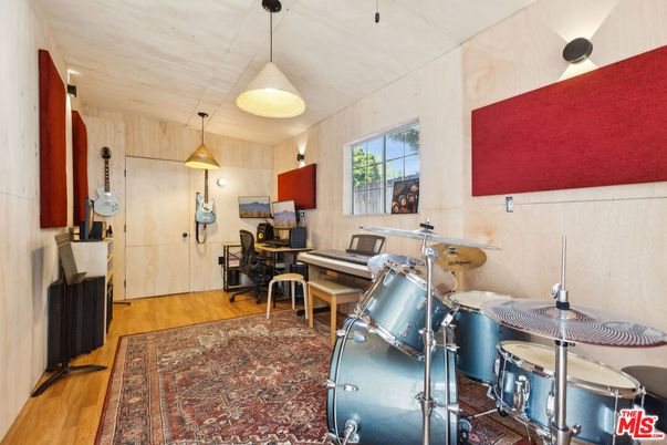 Home Office, Interior, Pendant Lights, Wood Texture Flooring