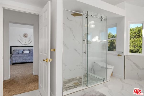 Bathroom, Bedroom, Glass Shower, Interior, Marble, Marble Walls