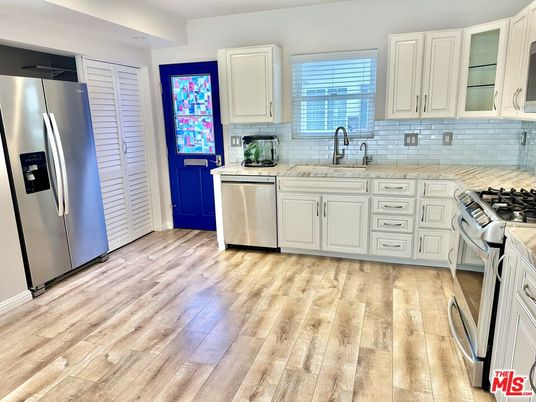 Interior, Kitchen, Stainless Steel Appliances, Wood Texture Flooring