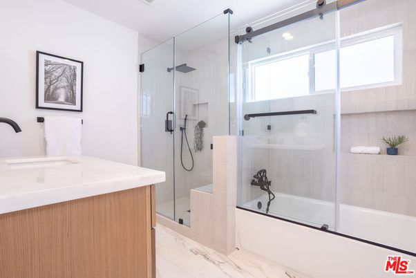 Bathroom, Glass Shower, Interior, Marble, Recessed Lighting