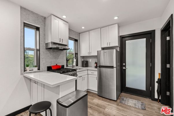 Interior, Kitchen, Recessed Lighting, Wood Texture Flooring