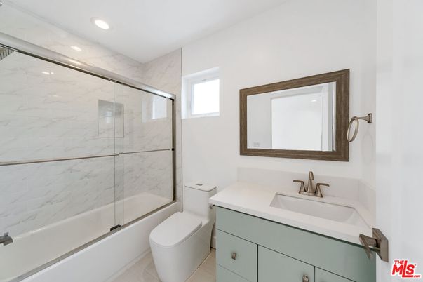 Bathroom, Glass Shower, Interior, Marble Walls, Recessed Lighting