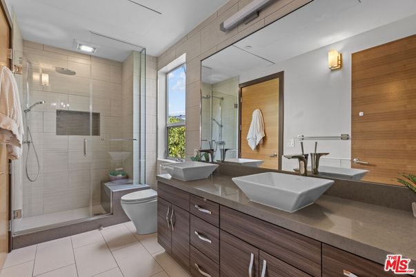 Bathroom, Dual Sink Vanities, Glass Shower, Interior