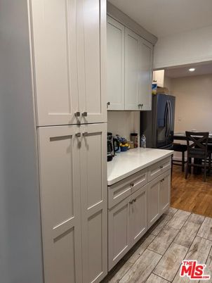 Dining room, Interior, Kitchen, Recessed Lighting, Wood Texture Flooring