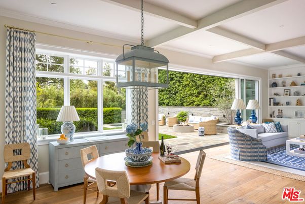 Dining room, Interior, Living room, Pendant Lights, Wood Texture Flooring