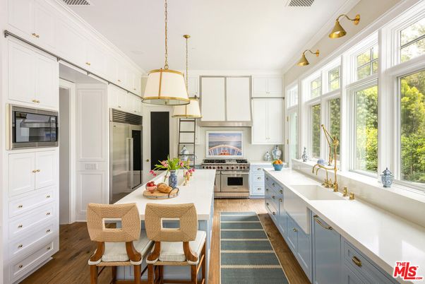Interior, Kitchen, Pendant Lights, Stainless Steel Appliances, Wood Texture Flooring