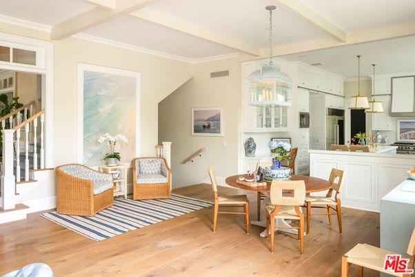 Dining room, Interior, Kitchen, Pendant Lights, Wood Texture Flooring