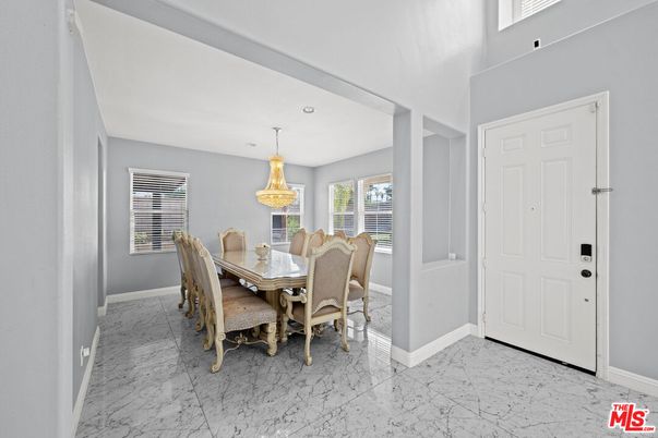 Chandelier, Dining room, Interior, Marble