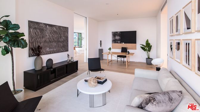 Home Office, Interior, Living room, Recessed Lighting, Wood Texture Flooring