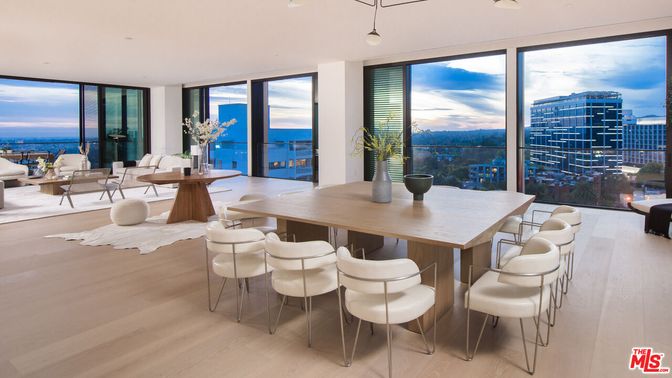 Dining room, Interior, Living room, Pendant Lights, Recessed Lighting, Water, Wood Texture Flooring