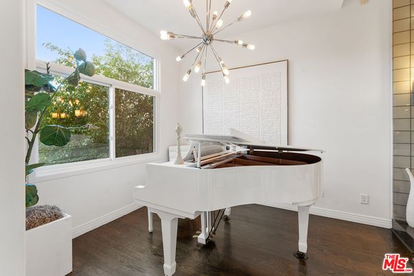 Interior, Pendant Lights, Piano, Wood Texture Flooring