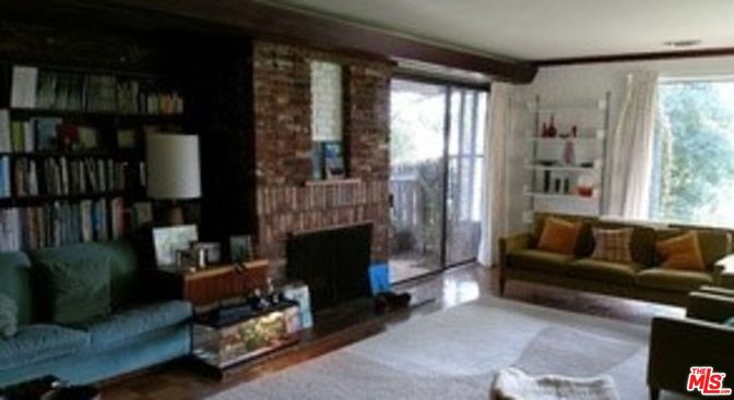 Fireplace, Interior, Living room, Recessed Lighting, Stone Walls, Wooden Beams, Wood Texture Flooring