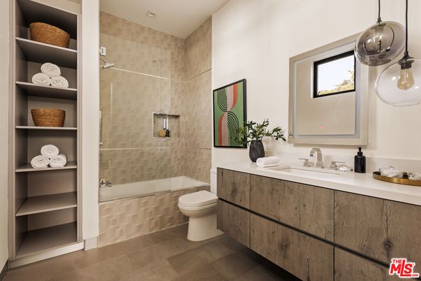 Bathroom, Glass Shower, Interior, Pendant Lights