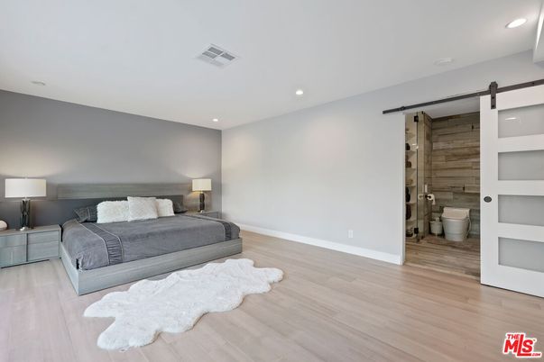 Bathroom, Bedroom, Interior, Recessed Lighting, Wood Texture Flooring, Wooden Walls