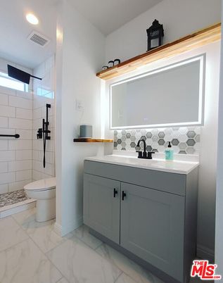 Bathroom, Glass Shower, Interior, Marble, Recessed Lighting