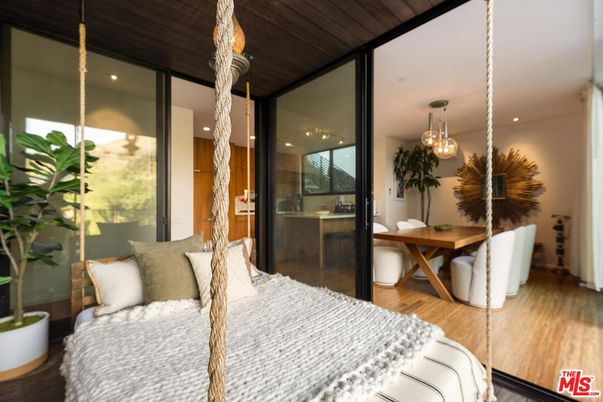 Bedroom, Dining room, Interior, Pendant Lights, Recessed Lighting, Wooden Ceilings, Wood Texture Flooring