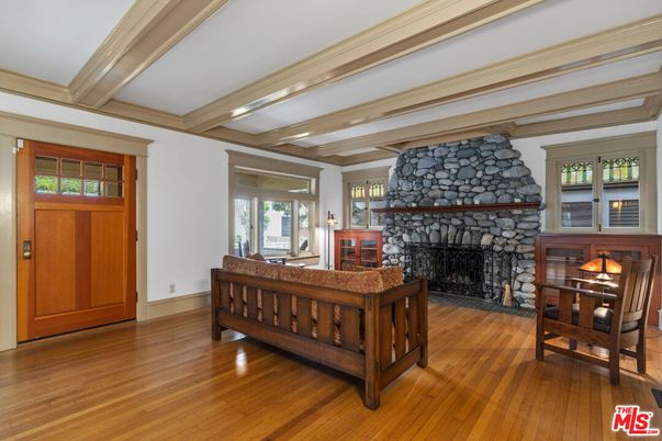 Fireplace, Interior, Stone Walls, Wood Texture Flooring