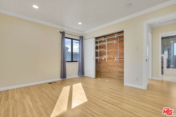 Empty room, Interior, Recessed Lighting, Stone Walls, Wood Texture Flooring, Wooden Walls