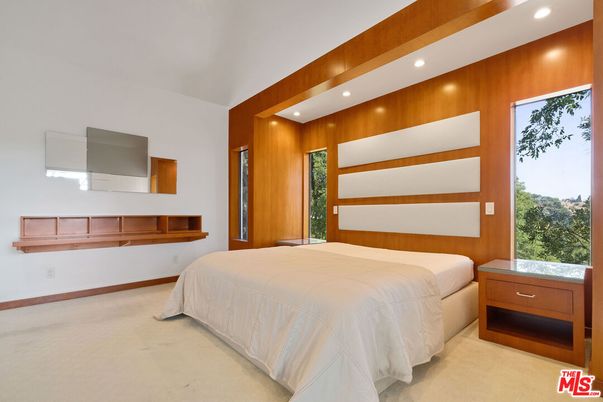 Bedroom, Interior, Recessed Lighting, Wooden Walls
