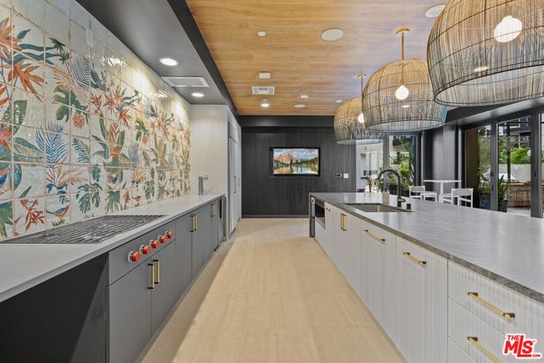 Interior, Kitchen, Pendant Lights, Recessed Lighting, Wooden Ceilings