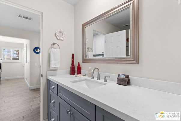 Bathroom, Dual Sink Vanities, Interior, Wood Texture Flooring